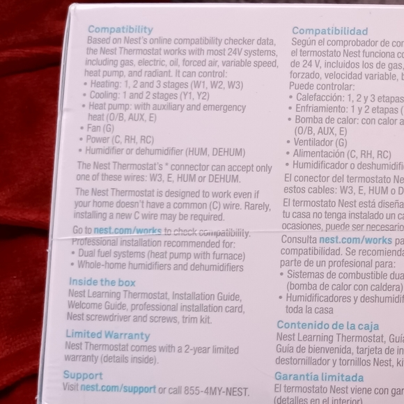 🆕Google Nest Learning Thermostat T3007ES Stainless Steel Color SEALED PACKAGE - Picture 8 of 9